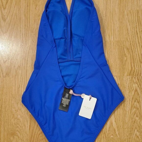 Ted Baker Pikaa Halter Swimsuit Bright Blue. - Picture 8 of 14